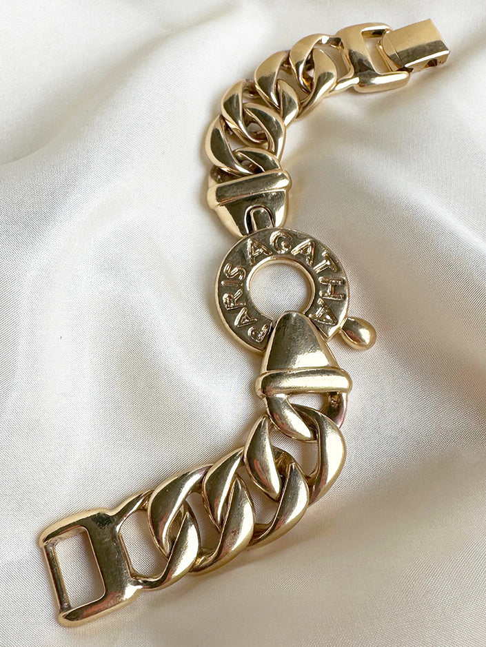 Gouden chunky designer armband