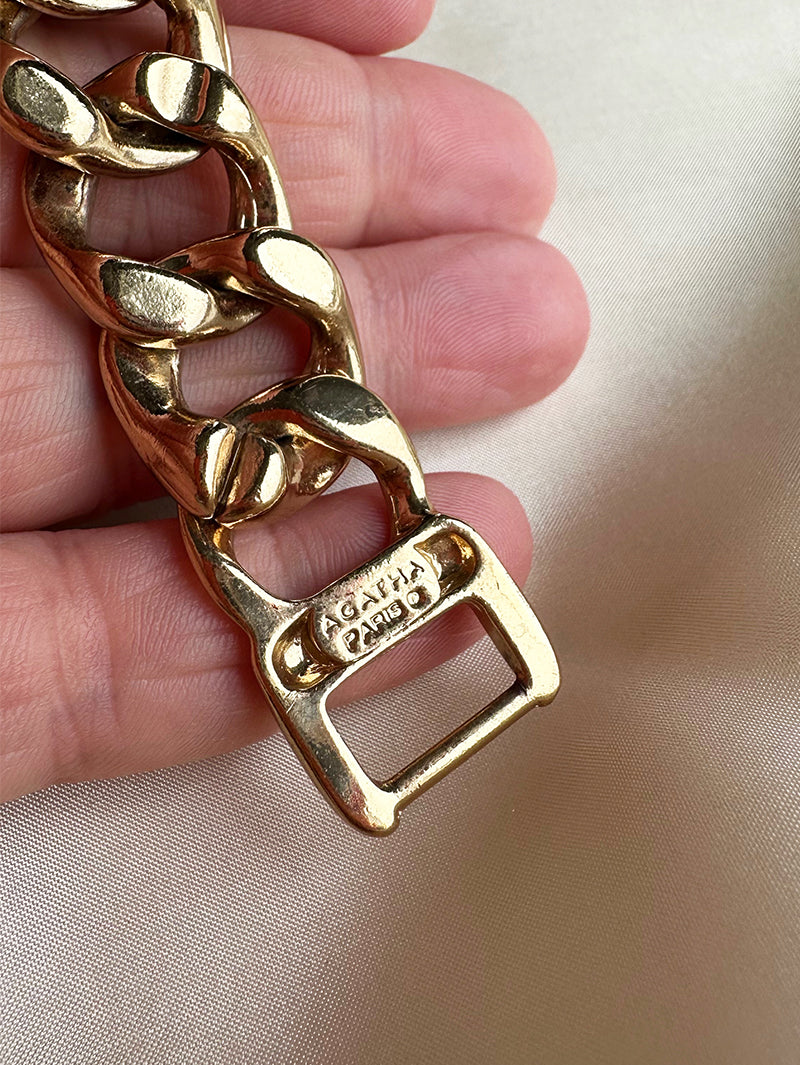 Gouden chunky designer armband