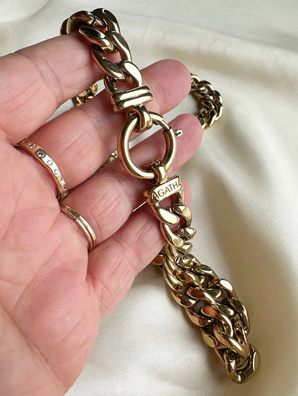 Vergulde brede schakelketting