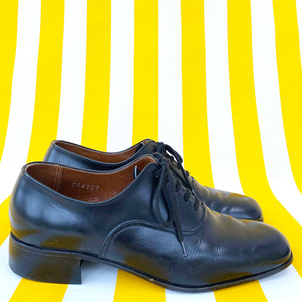 Zwarte leren veterschoenen | 38