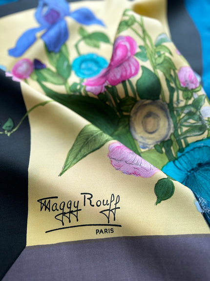 Zijden designer sjaal met groot boeket