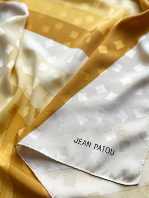 Gele zijden designer sjaal