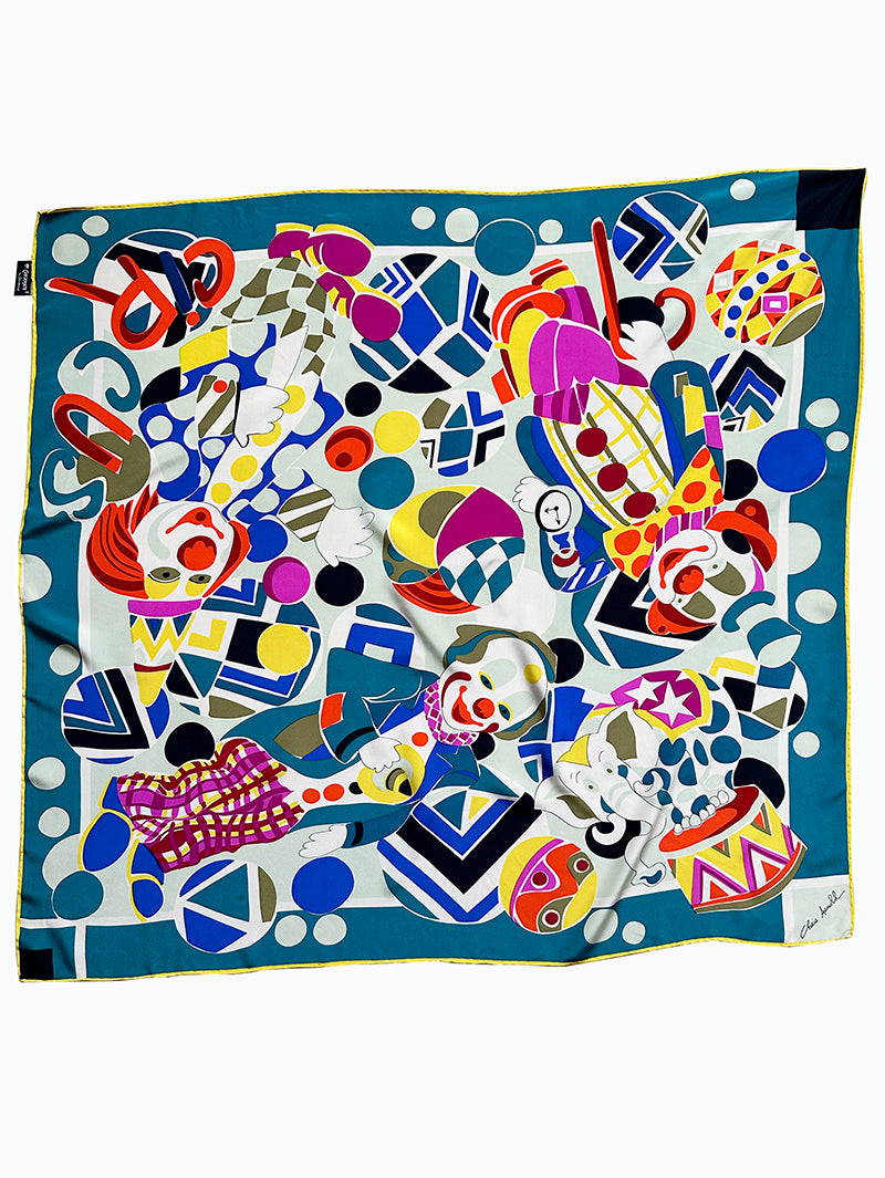 Zijden sjaal in circus-thema