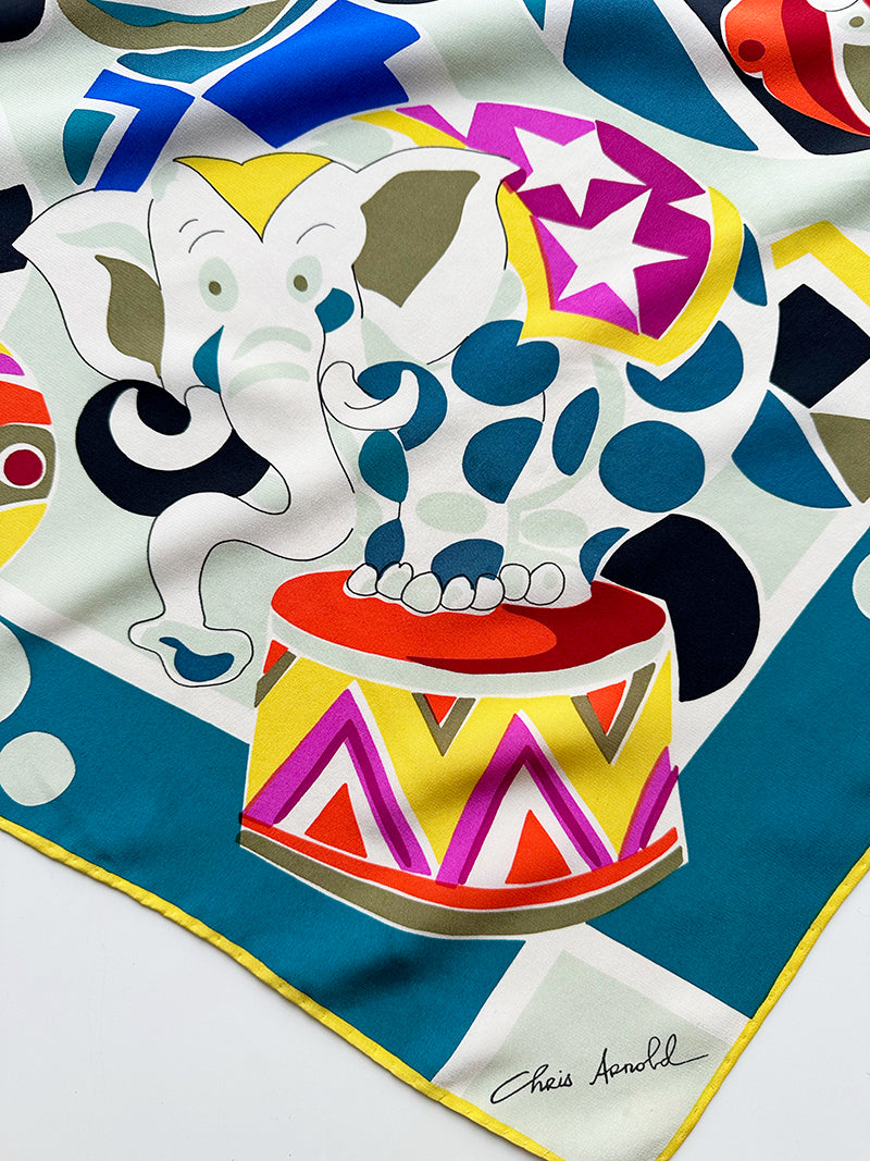 Zijden sjaal in circus-thema