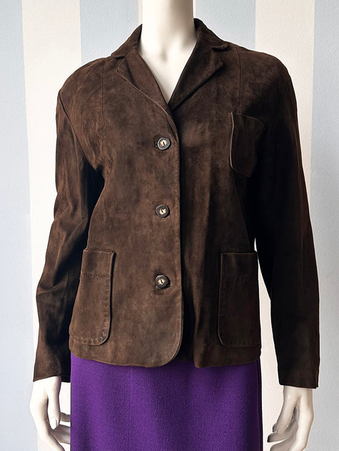 Donkerbruin 60s suede jasje