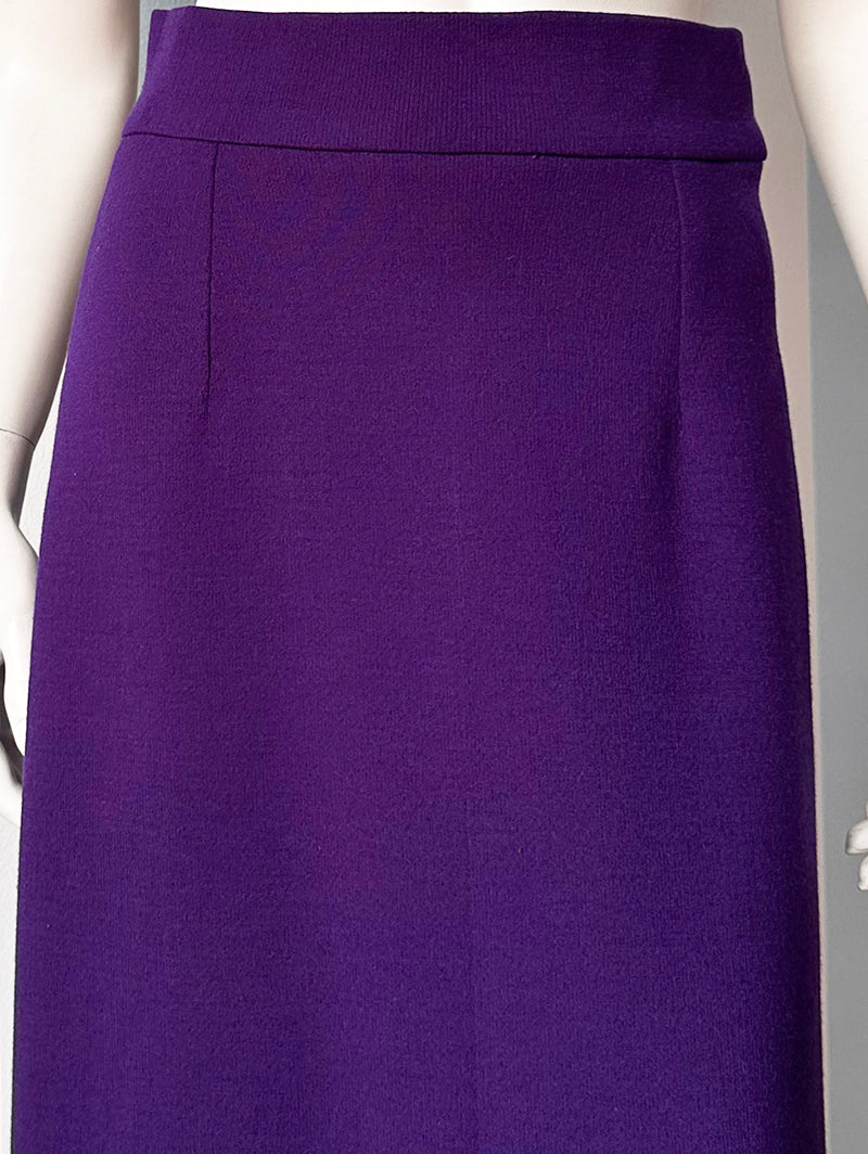 Dieppaarse wollen midirok