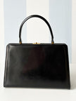 Zwarte leren handtas