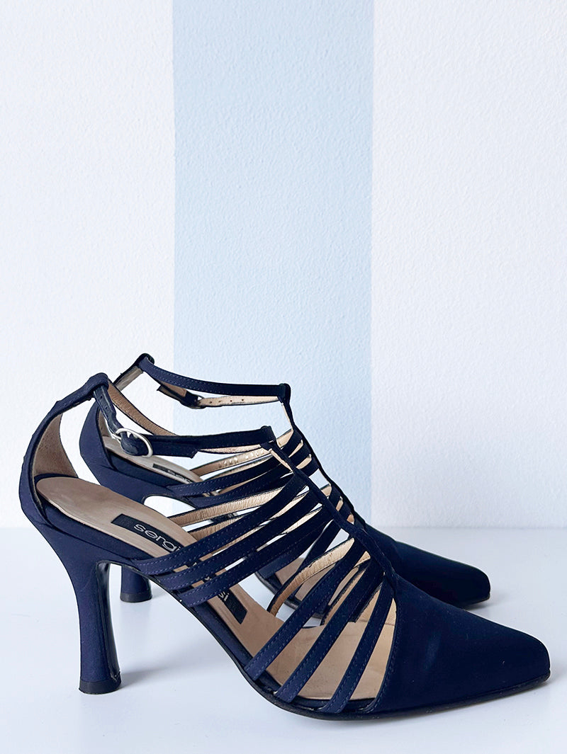 Donkerblauwe designer pumps | 36,5