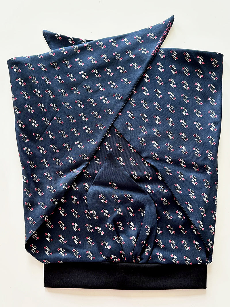 Donkerblauw floral Bonbons turban