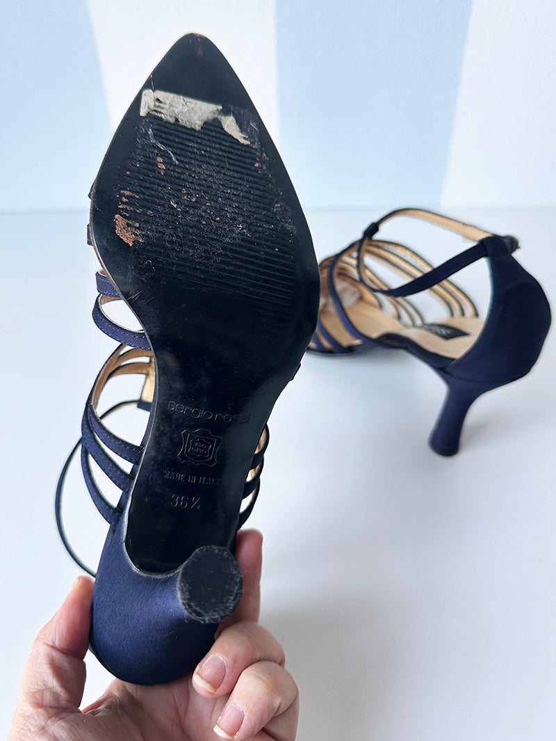 Donkerblauwe designer pumps | 36,5