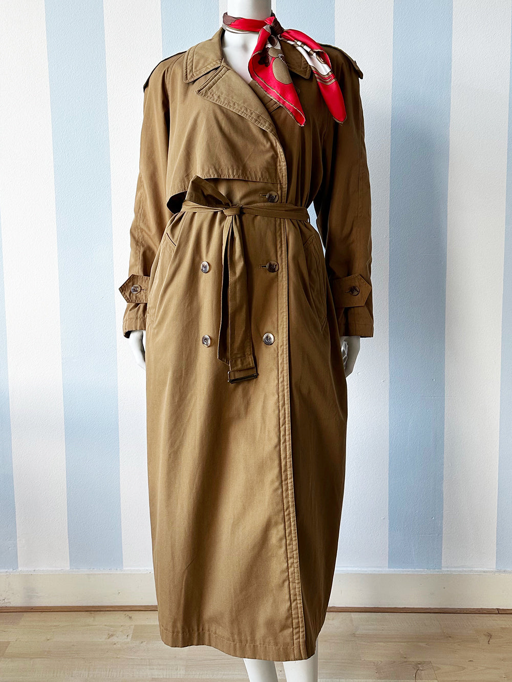 Kaki trenchcoat met uitneembare voering