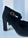 Zwarte suede designer pumps | 36,5