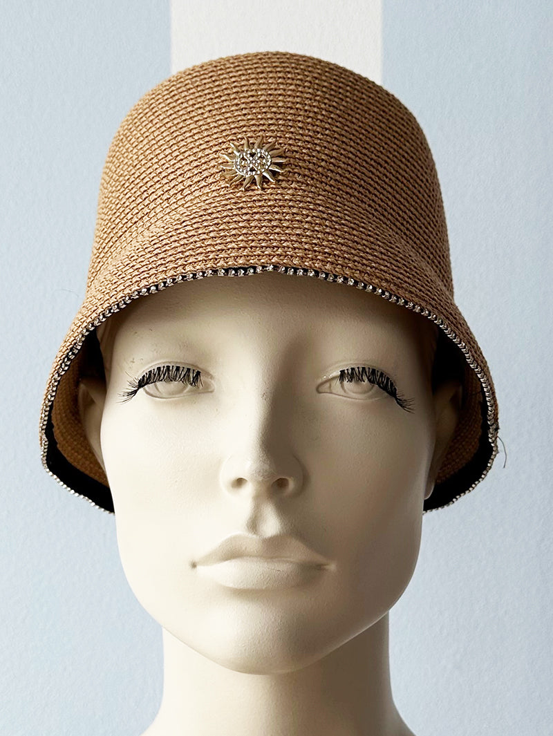 Bucket hat met strass teentjes