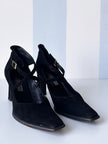 Zwarte suede designer pumps | 36,5