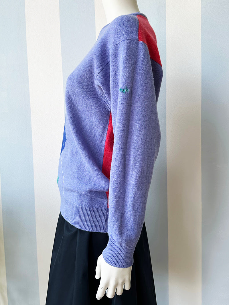 Scheerwollen lavendelblauwe trui