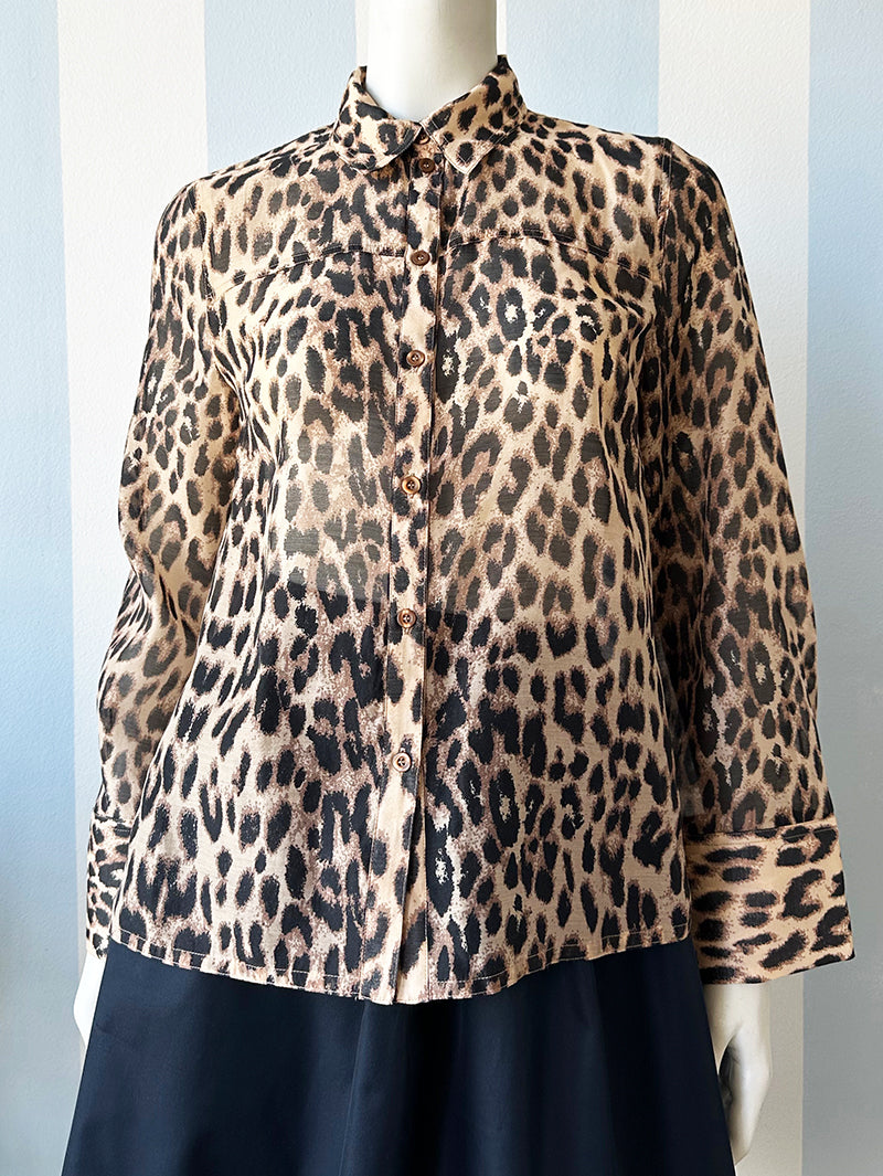 Boxy luipaardprint blouse