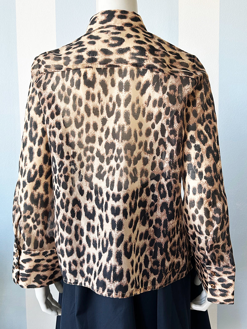 Boxy luipaardprint blouse
