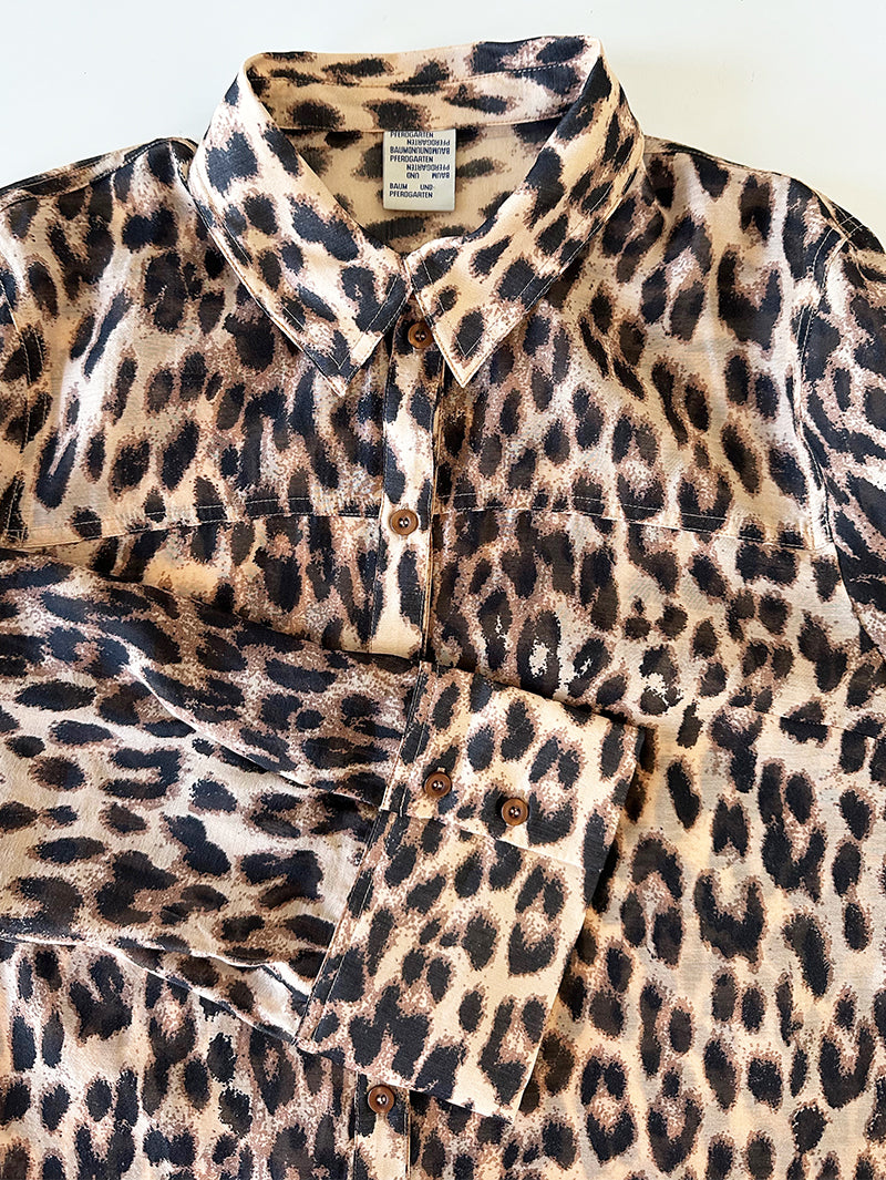 Boxy luipaardprint blouse