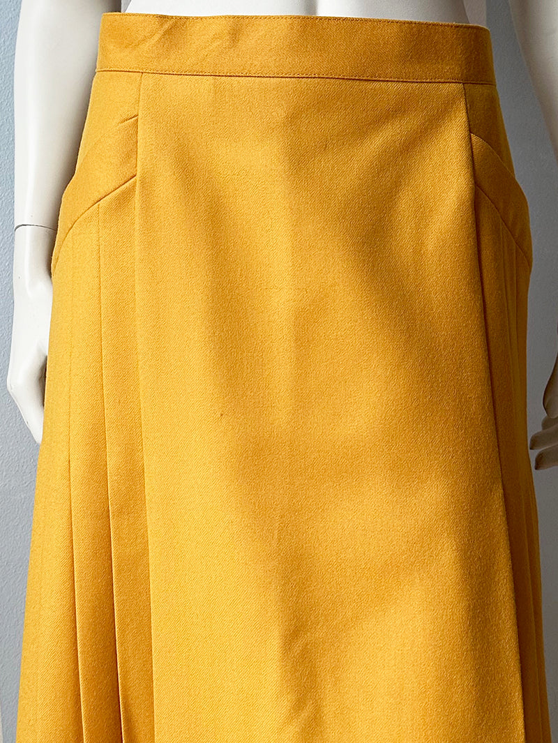 Gele scheerwollen plooirok