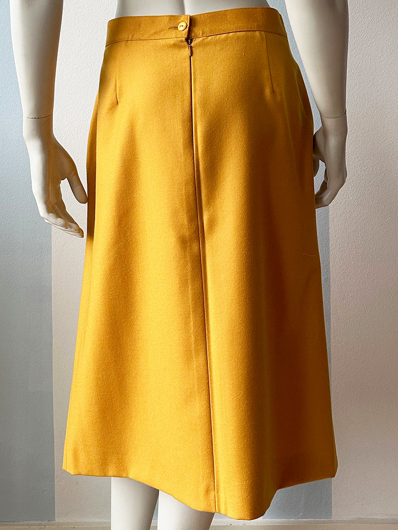 Gele scheerwollen plooirok