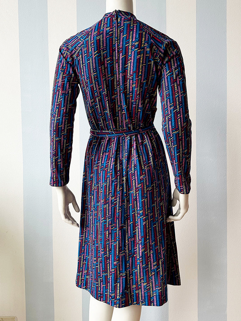 Donkerblauwe printjurk