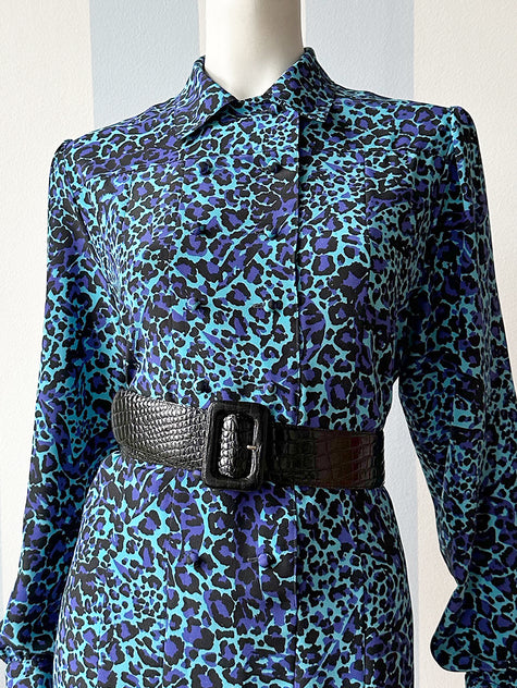 Vintage jurk met luipaardprint