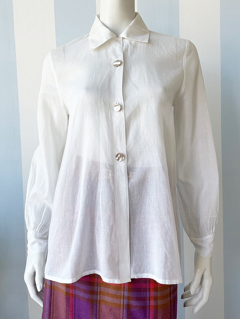 Witte katoenen blouse