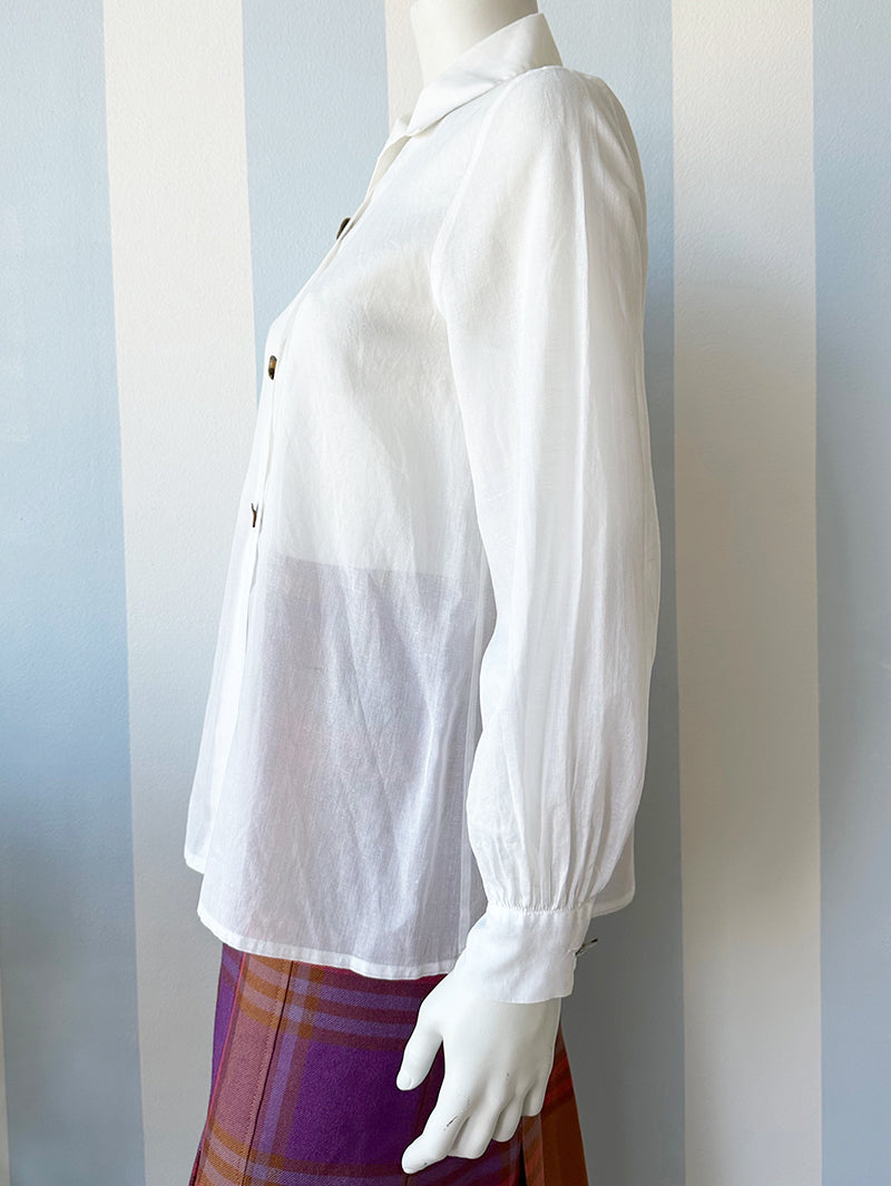 Witte katoenen blouse