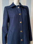 Donkerblauwe wollen mantel