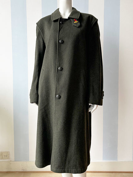 Donkergroene Loden mantel