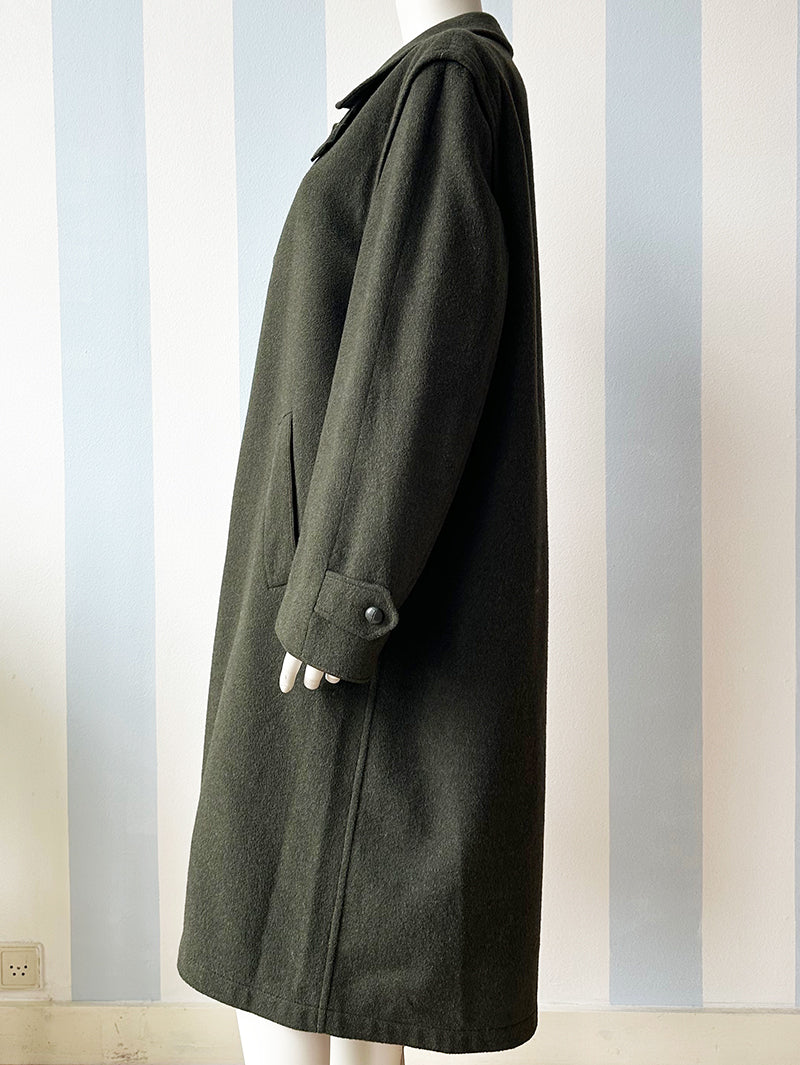 Donkergroene Loden mantel