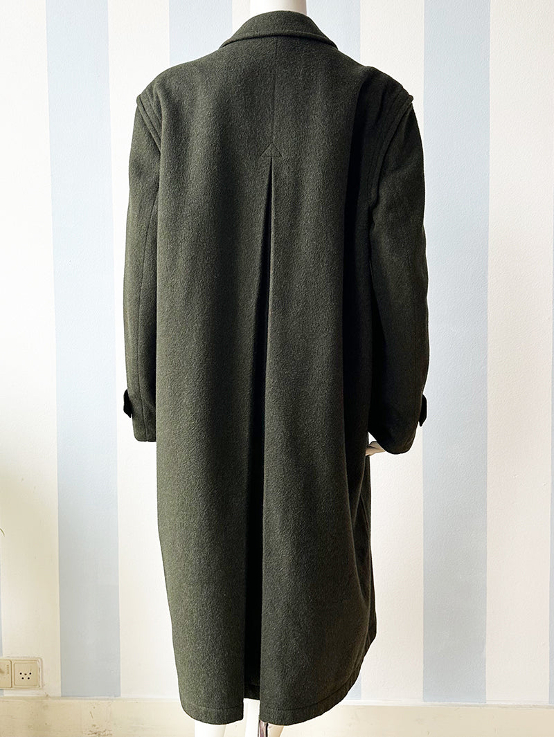 Donkergroene Loden mantel