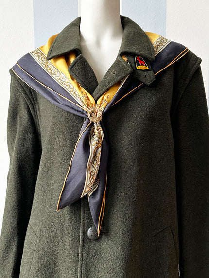 Donkergroene Loden mantel