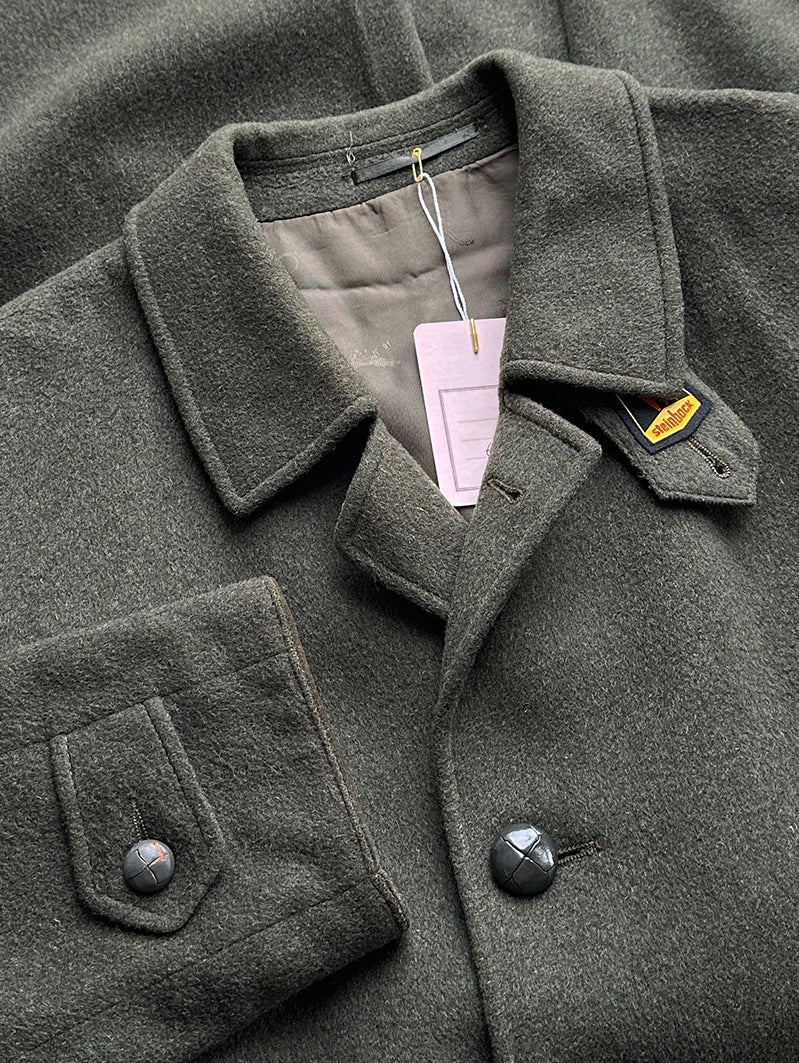 Donkergroene Loden mantel