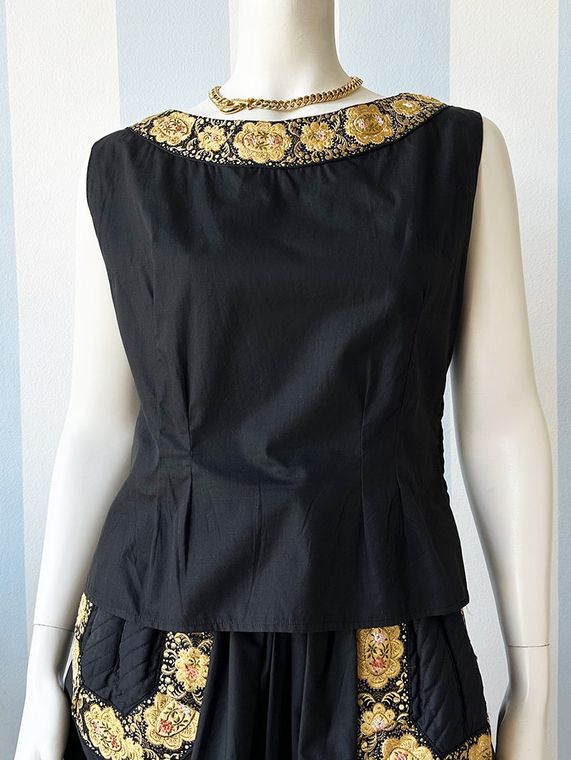 Zwart/gouden top
