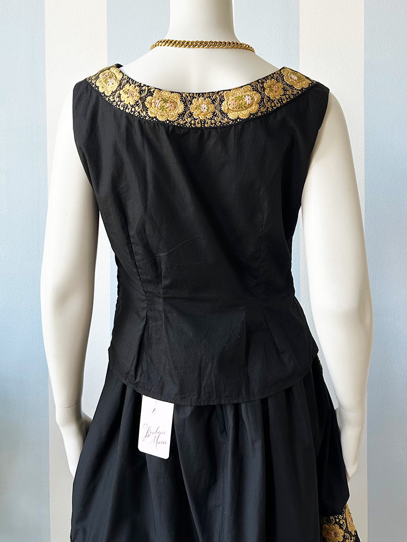 Zwart/gouden top