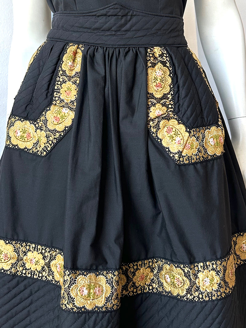 Zwart/gouden quilted rok