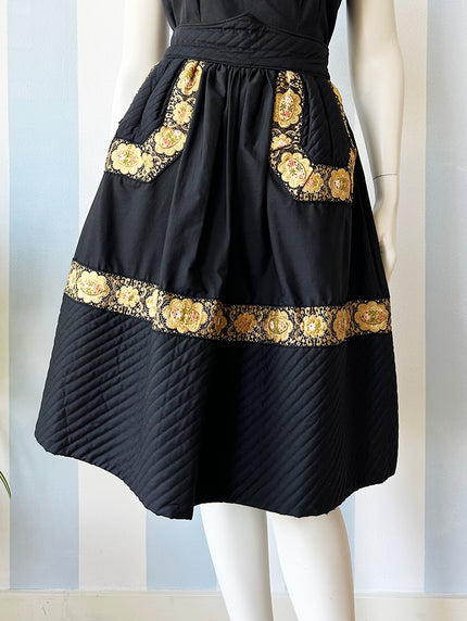 Zwart/gouden quilted rok