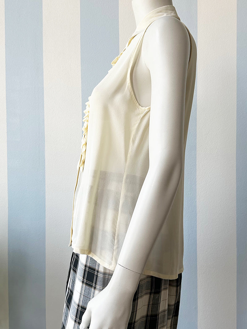 Witte designer roezeltop