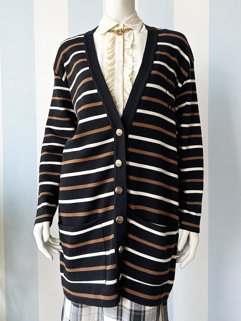 Gestreept oversized wollen vest