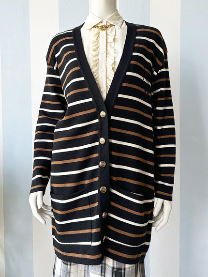 Gestreept oversized wollen vest