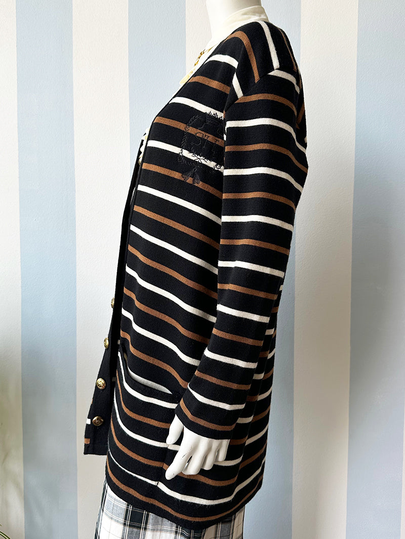 Gestreept oversized wollen vest