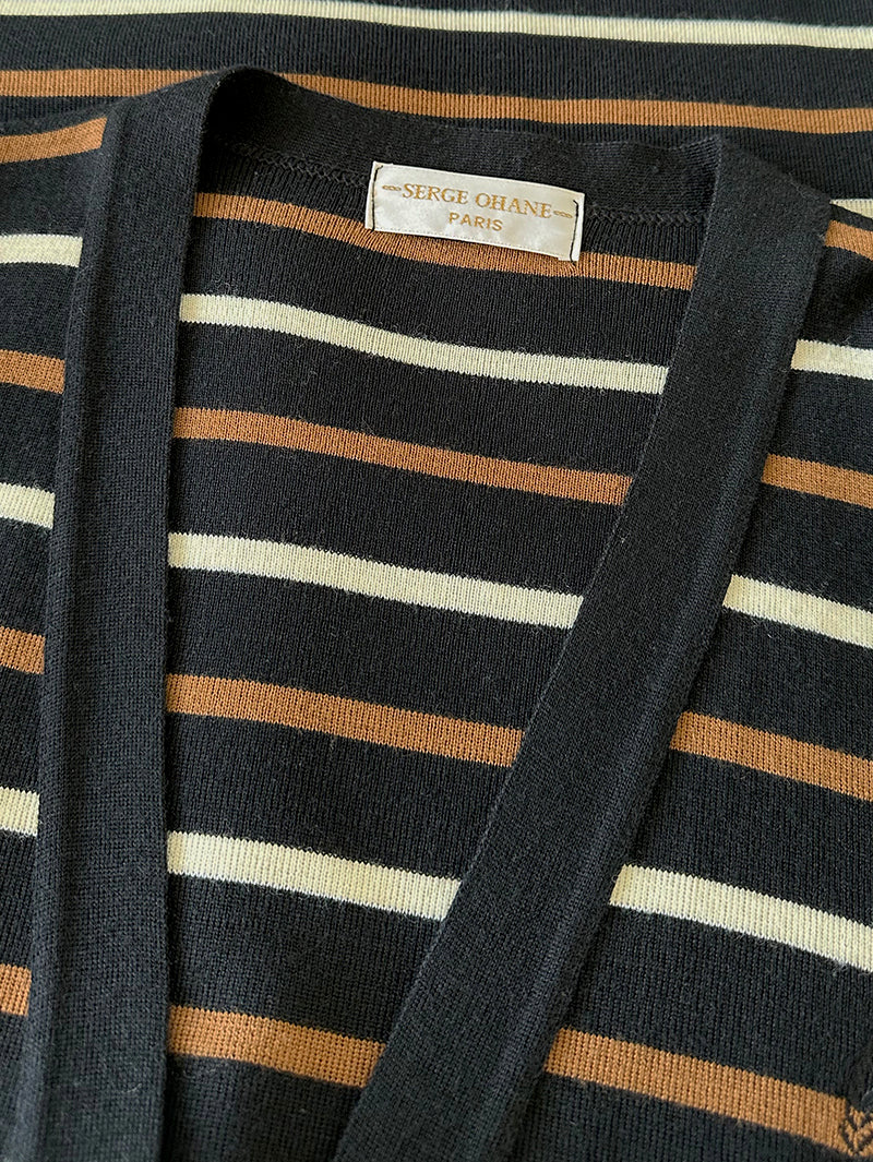 Gestreept oversized wollen vest