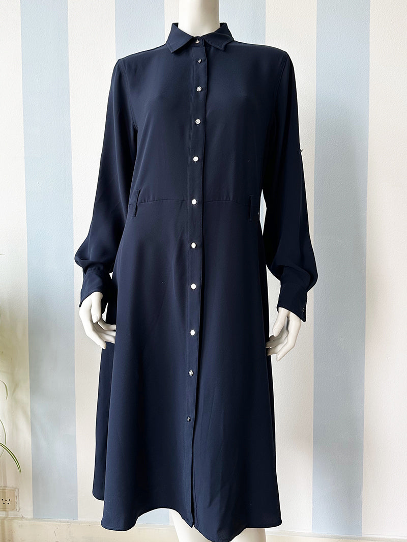Donkerblauwe designer jurk
