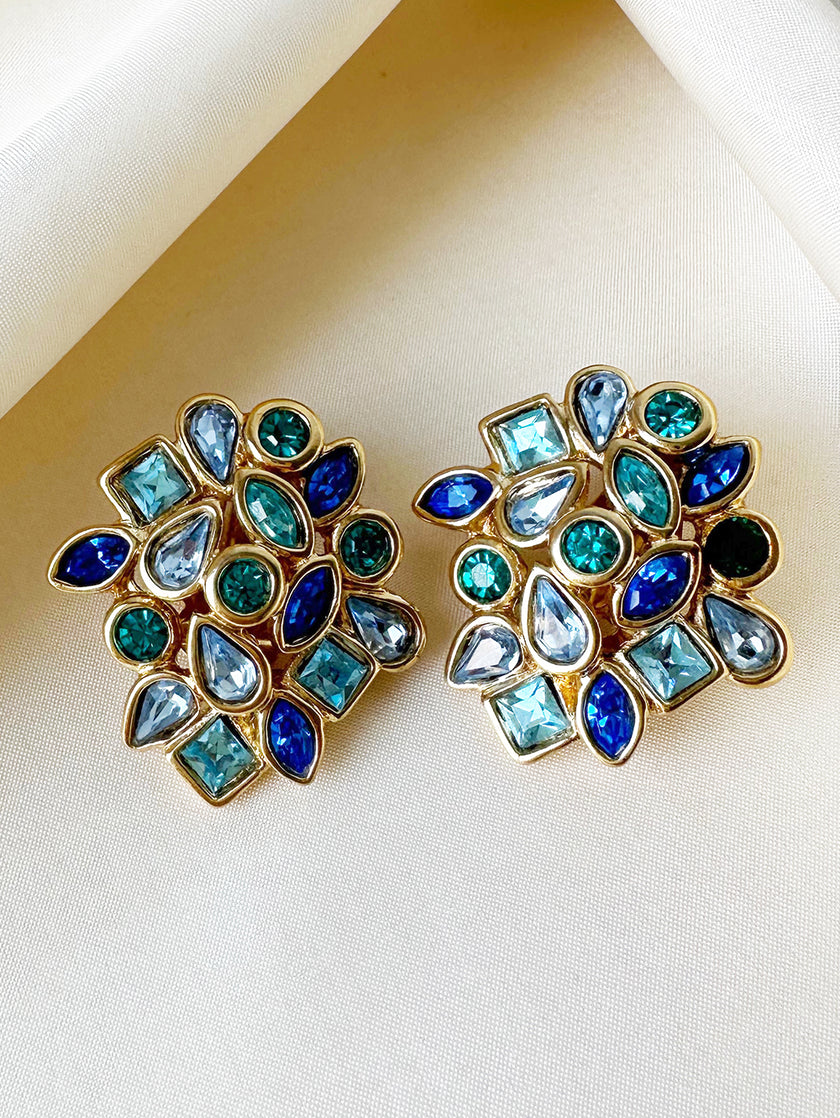 Vergulde designer clip oorbellen