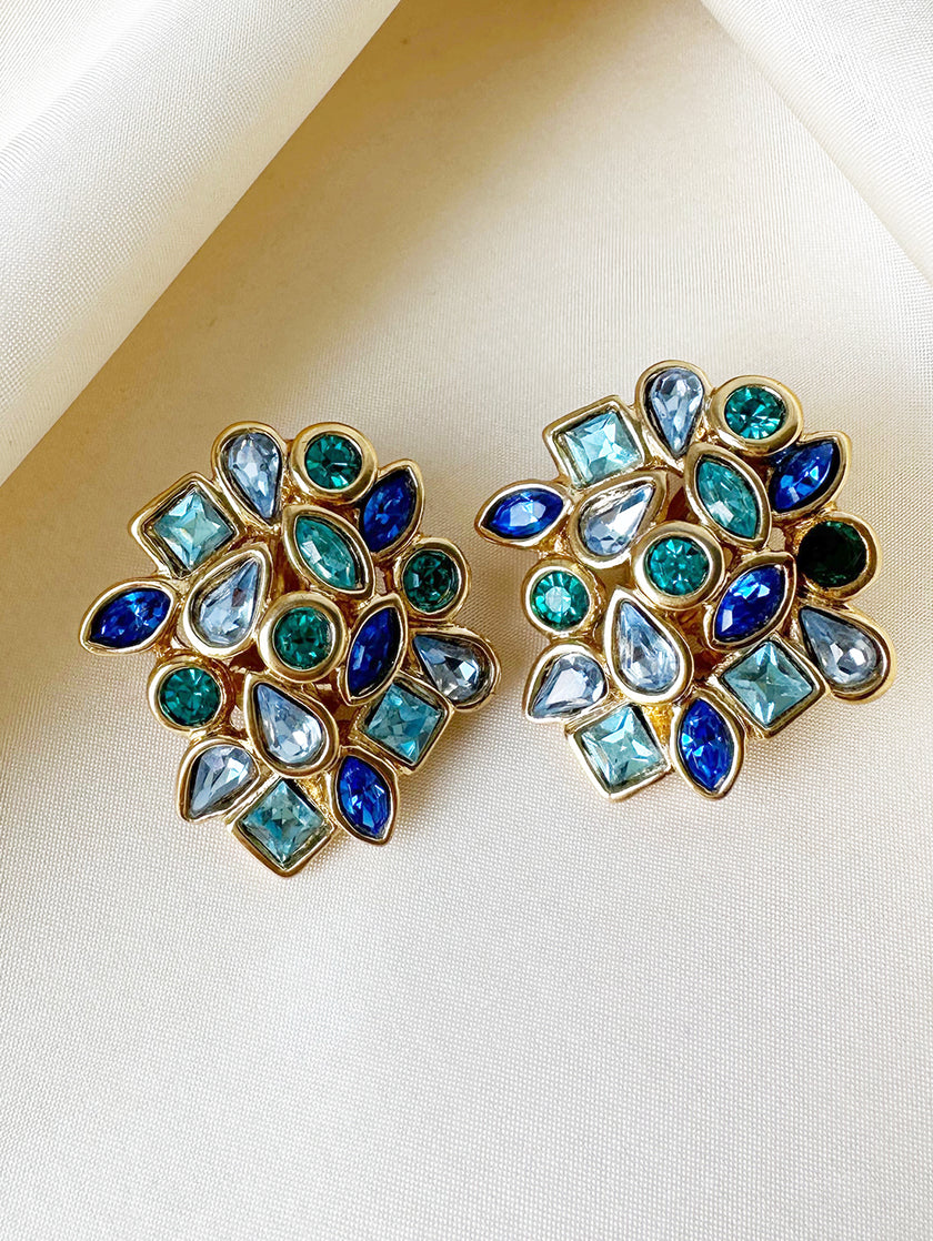 Vergulde designer clip oorbellen