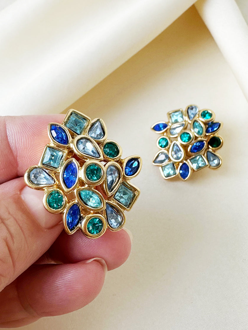 Vergulde designer clip oorbellen