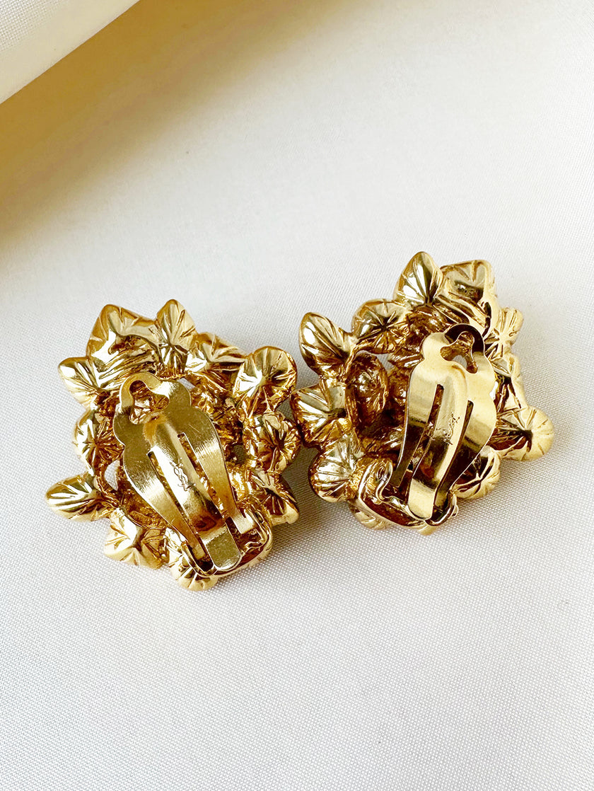 Vergulde designer clip oorbellen