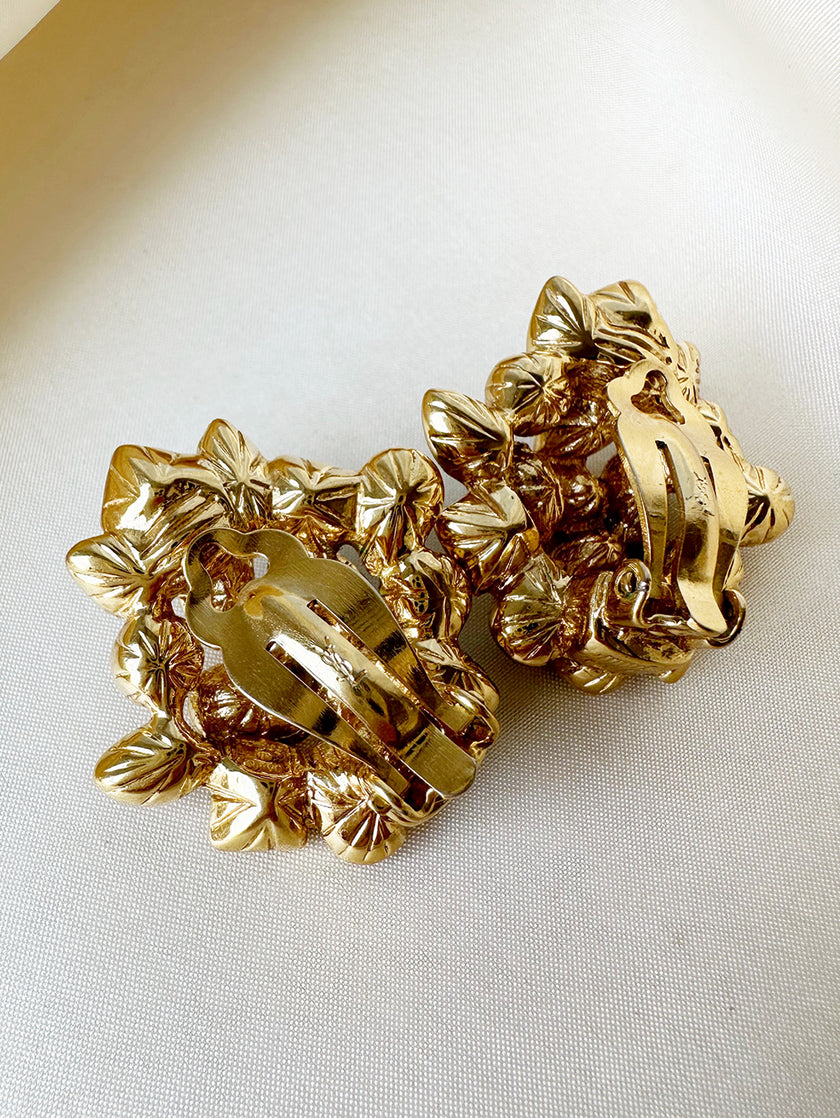 Vergulde designer clip oorbellen