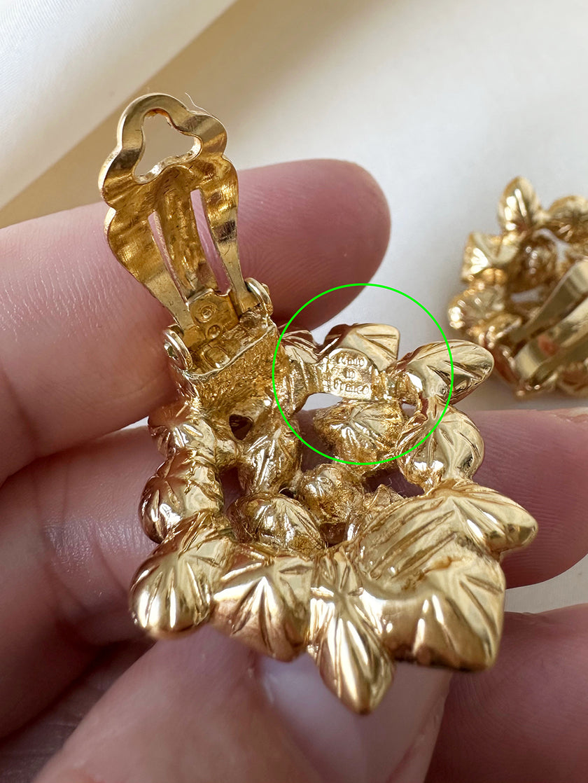 Vergulde designer clip oorbellen